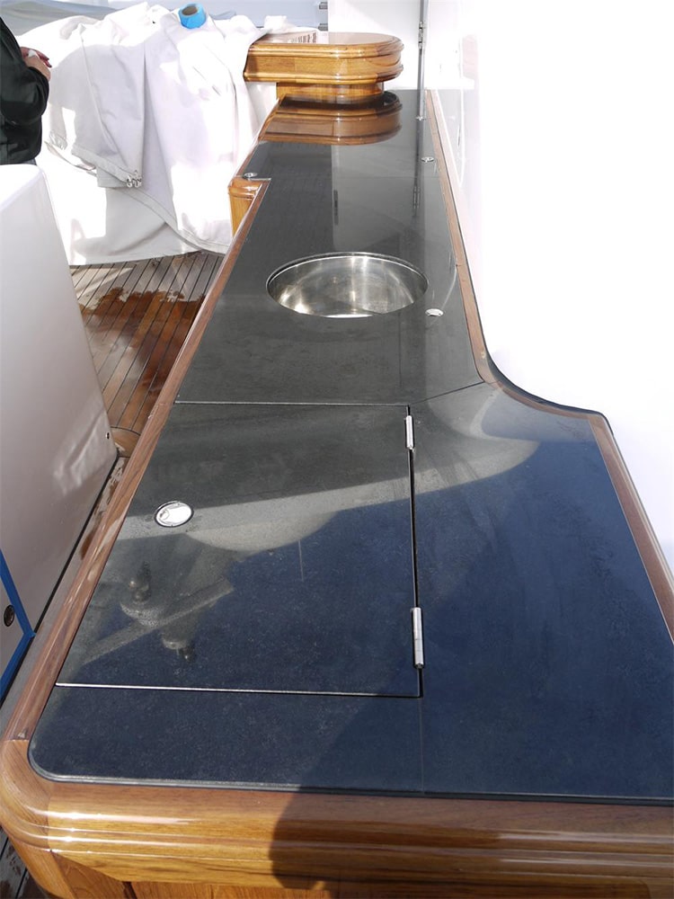 Change of Style counter tops on a yacht